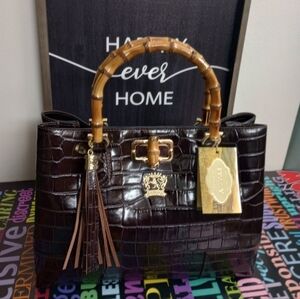 Phenomenal Pratesi Brown Crocodile Satchel!.